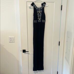 INC International Concepts Navy Halter Maxi Gown